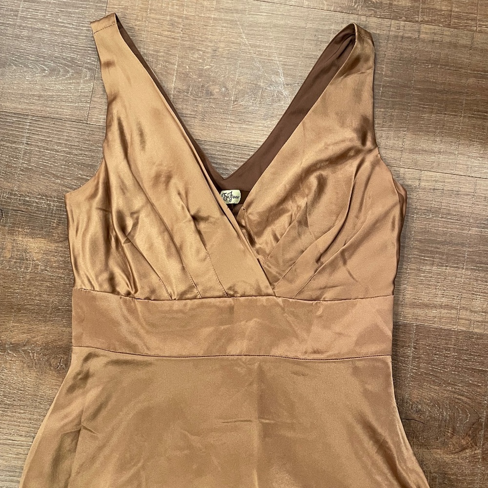Eva Franco Gold Peplum Silk Top